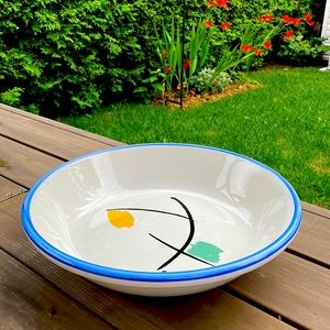 Vintage hand painted Pasta serving bowl by Leopoldo Piezi